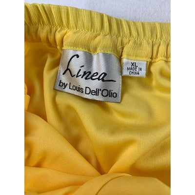 Yellow Tiered Maxi Skirt By Linea Louis DellOlio XL 33" Length