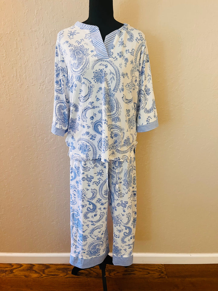 Flora by Flora Nikrooz Women’s 2 Piece Cropped Pajama Set Soft Lounge Sleepwear