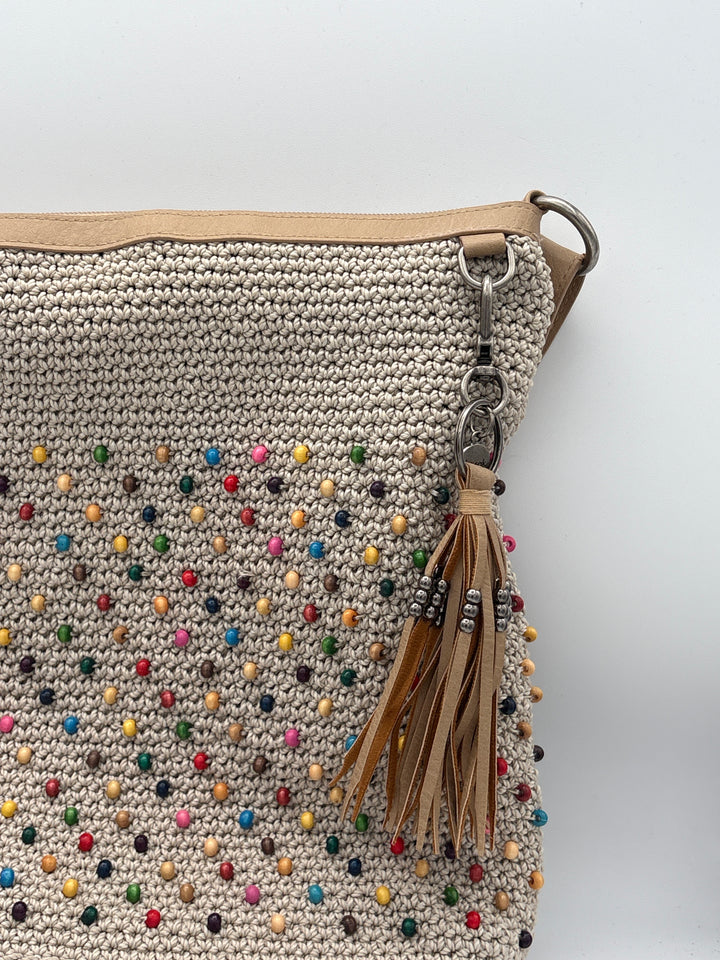 Women’s The Sak Tan Woven Beaded Crossbody Purse