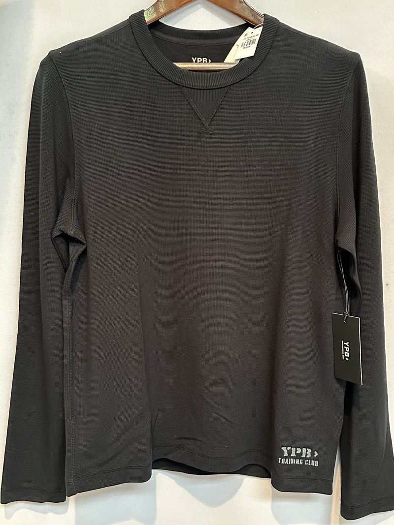 Men’s YPB x Abercrombie Black Long Sleeve Waffle Tee Size M