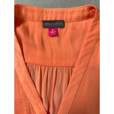 Women’s Vince Camuto Orange Sleeveless V-Neck Blouse Sz M