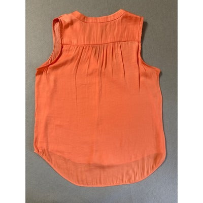 Women’s Vince Camuto Orange Sleeveless V-Neck Blouse Sz M
