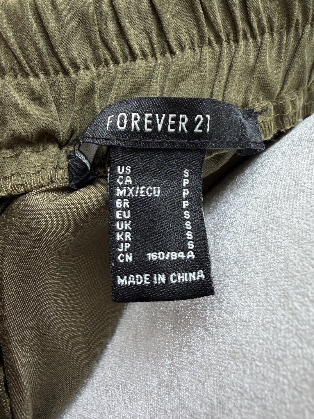 Forever 21 Olive Green Military Bandeau Midi Zip up women's dress, Size S