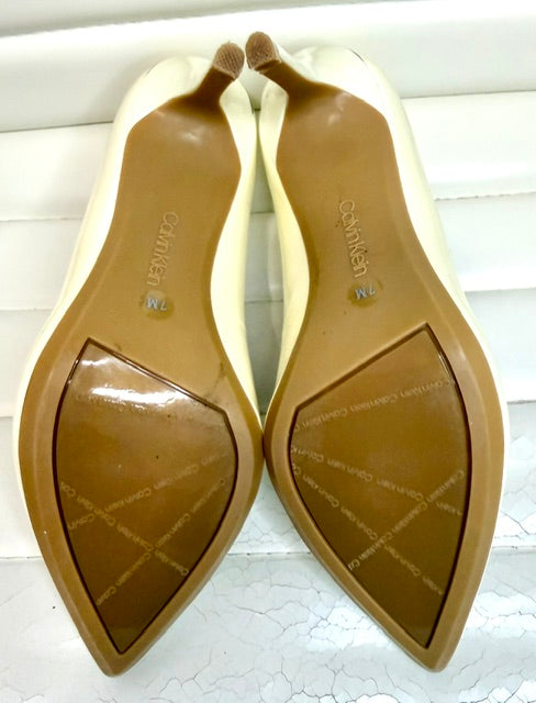 Calvin Klein Cream Patent Leather Pumps Sz7