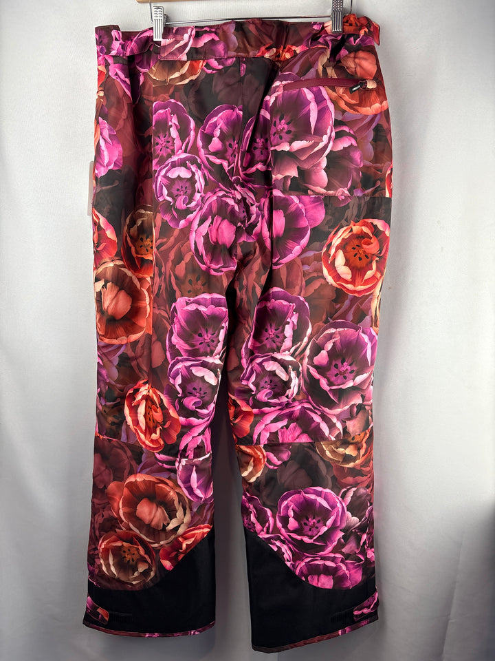 Women’s Ulla Popken Size 18 Pink &amp; Orange Floral Ski Pants
