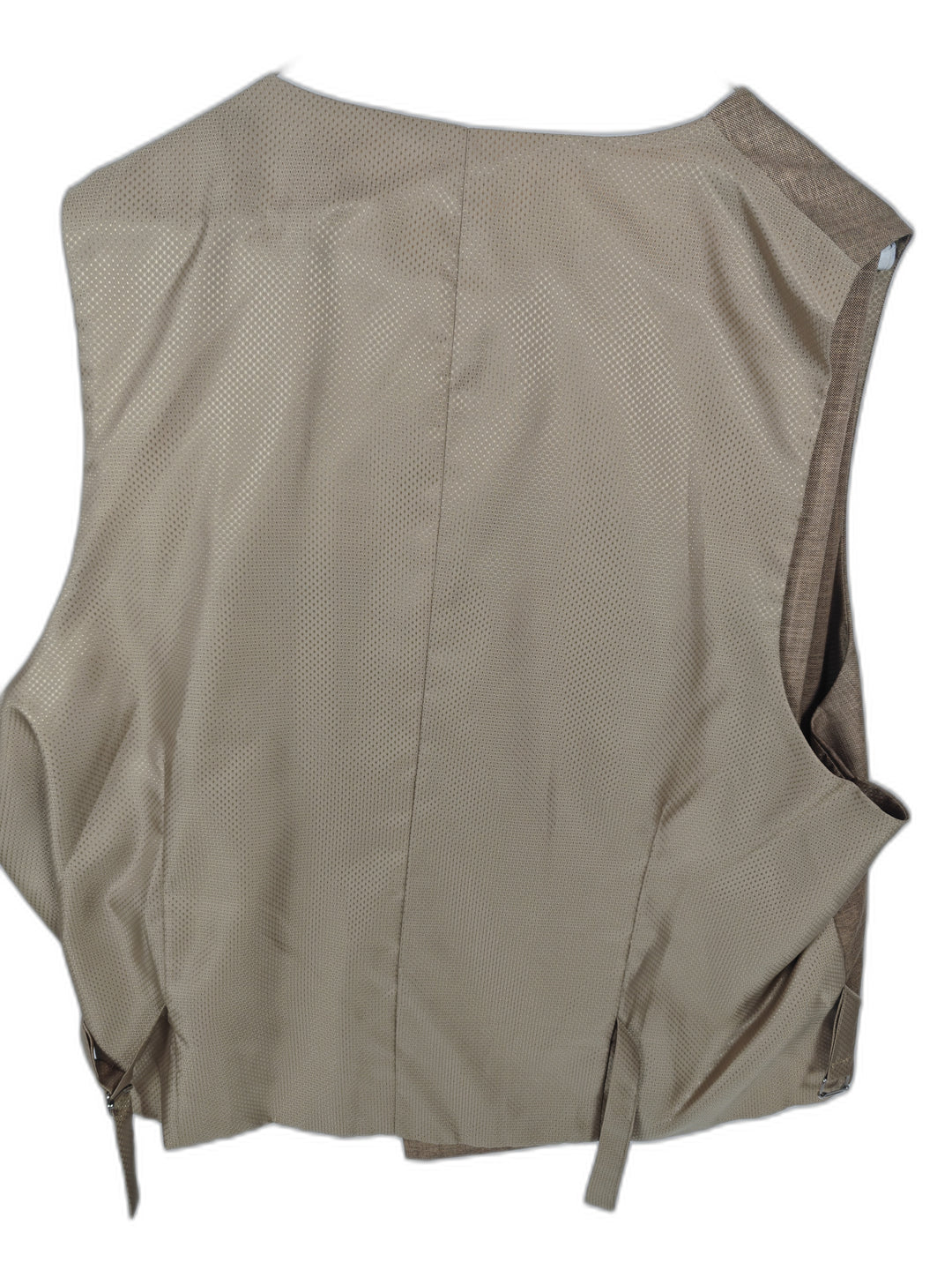 Mazari Men's 3 Piece Suit Tan Textured Size 46R Wool Blend Jacket Vest Pants