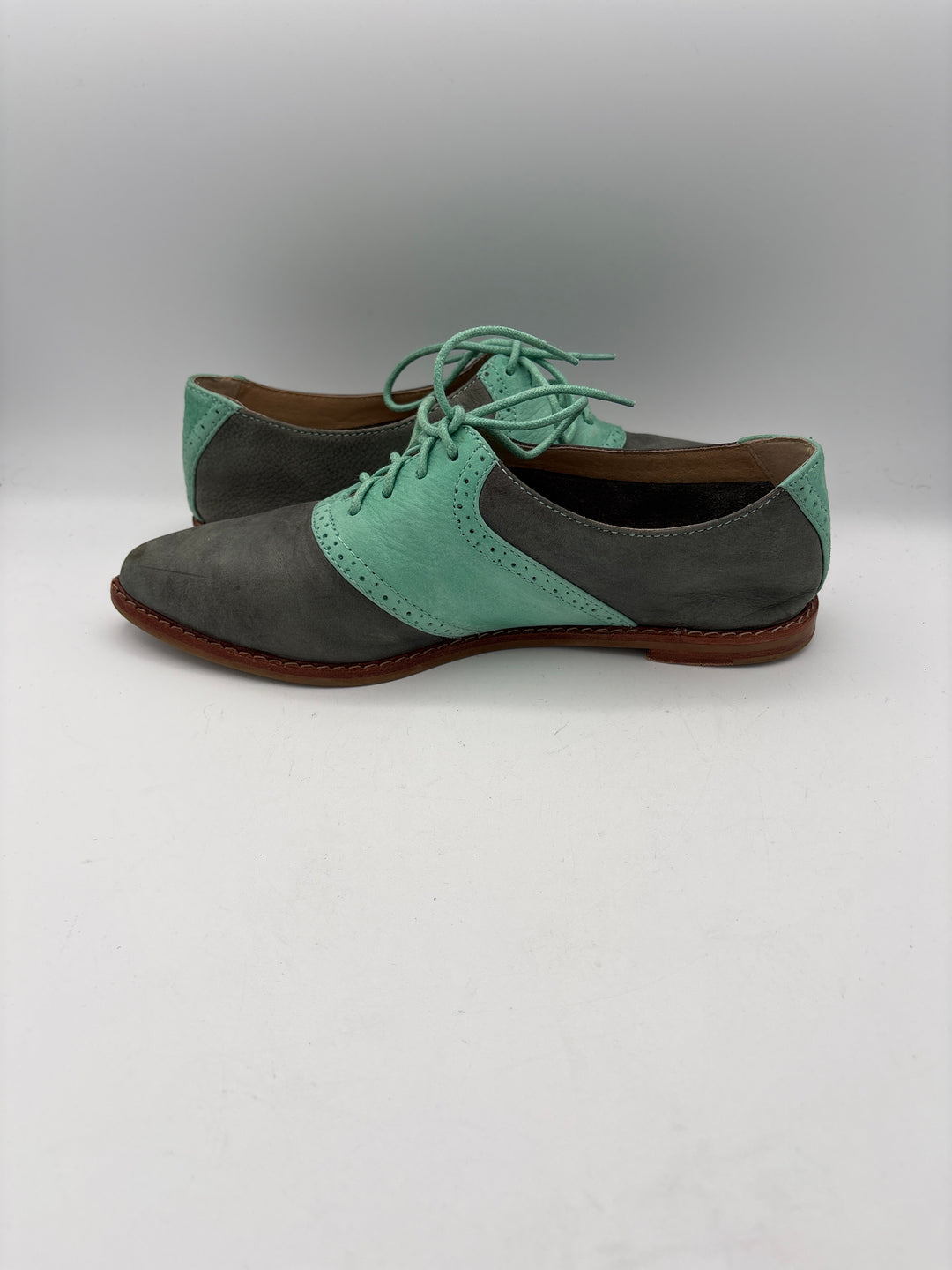 Women’s Frye Size 9 Teal & Stone Gray Leather Dance Shoes