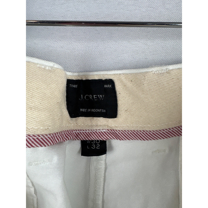 J.Crew Mens White Slim Fit Chino Pants W30 L32 Cotton Blend