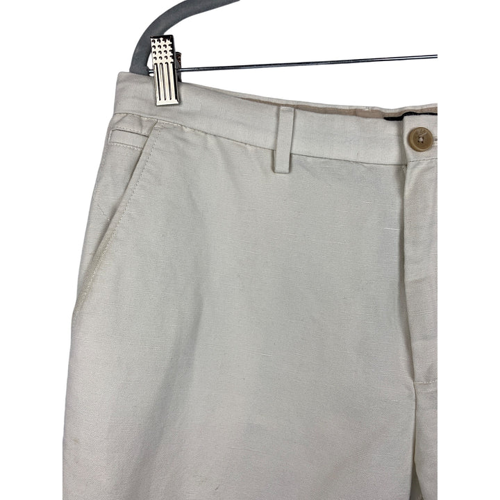 Banana Republic Kentfield Mens Pants 35x30 White Linen/Cotton Blend