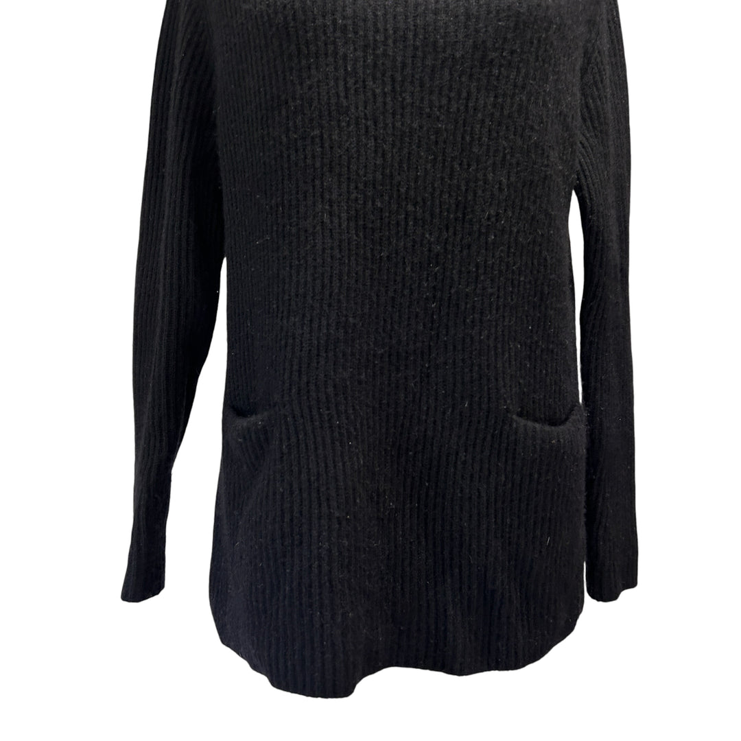 Vince. Women's Small Sweater 100% Cashmere Ribbed Black Turtleneck Minimalist Quiet Luxury Preppy