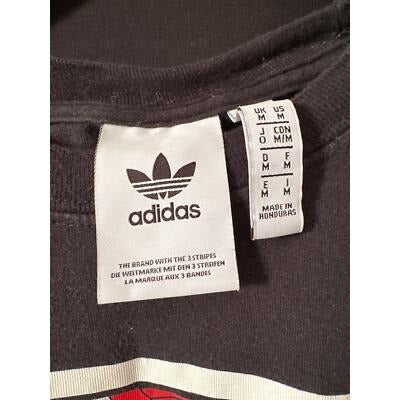 Adidas Mens Black T-Shirt With Rose Graphic Size M