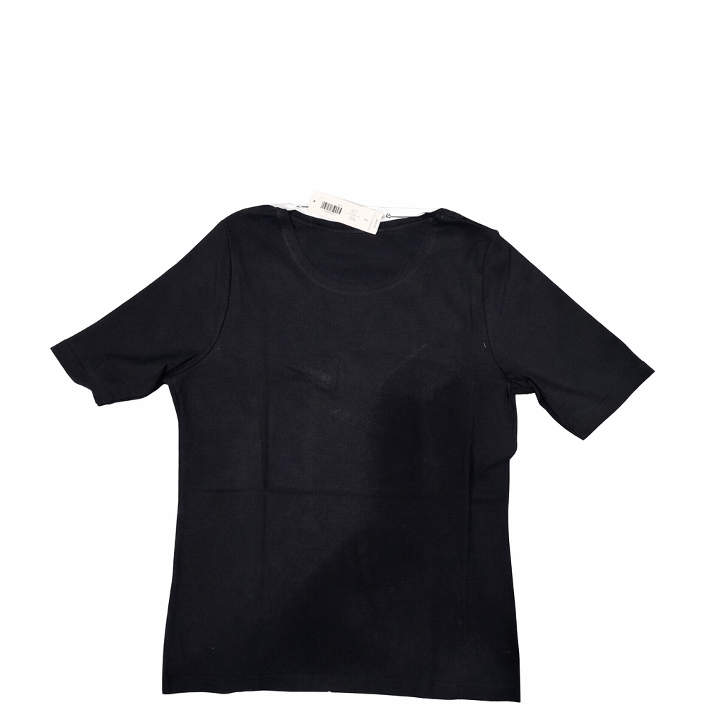 womens Chico’s Bella Short Sleeve Basic Knit Top in Black Size 1