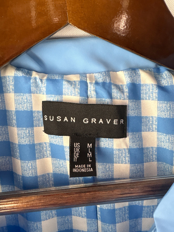 Women’s Susan Graver Medium Sky Blue Rain Jacket