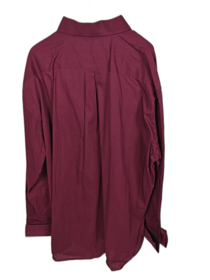 Steven Land Burgundy French Cuff Dress Shirt 18.5 36/37 100% Cotton Men's Button Front