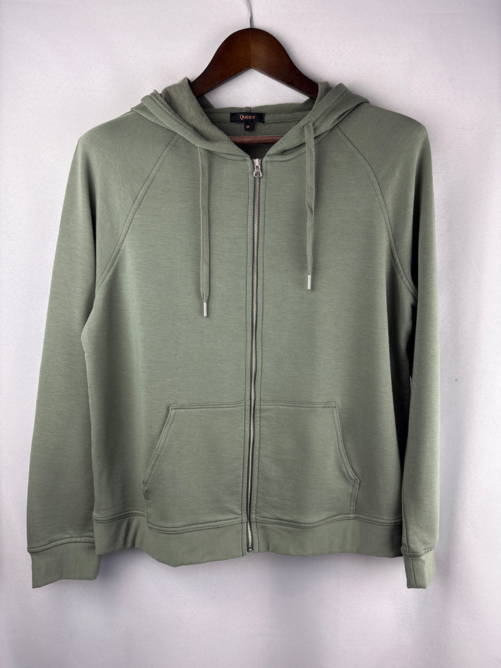 Women’s Quince Medium Olive Green Zip Hoodie