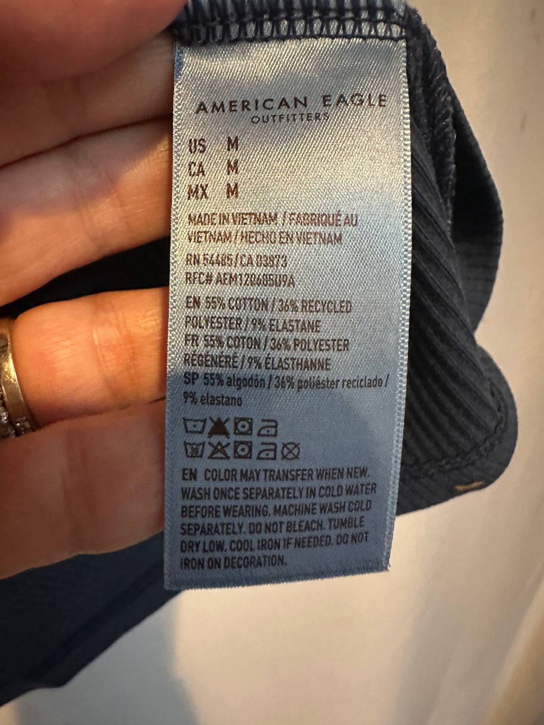 Women’s American Eagle Dark Blue Ribbed Tank Top Size M