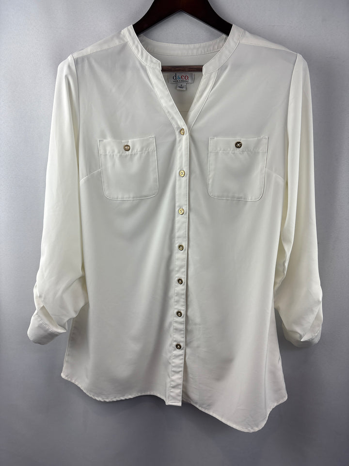 Women’s D&amp;Co. Small White Button Up Blouse