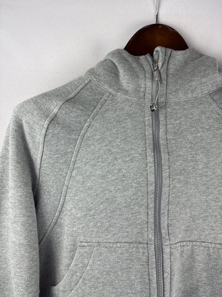 Women’s LuluLemon M/L Light Gray Cropped Zip Hoodie