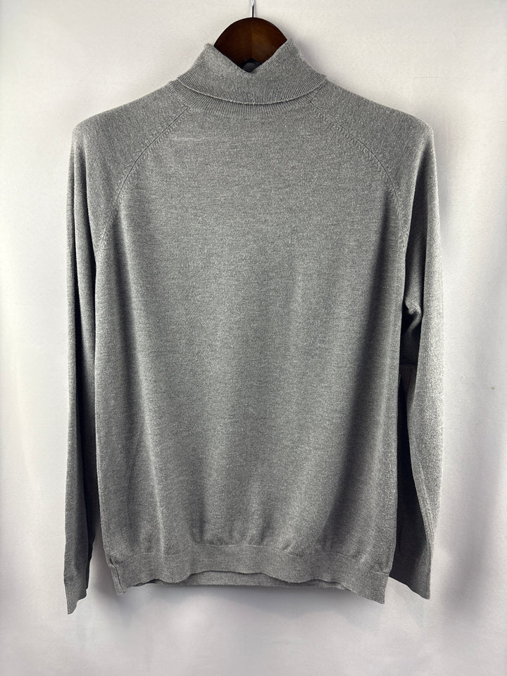 Women’s Zara Large Stone Gray Turtleneck Sweater