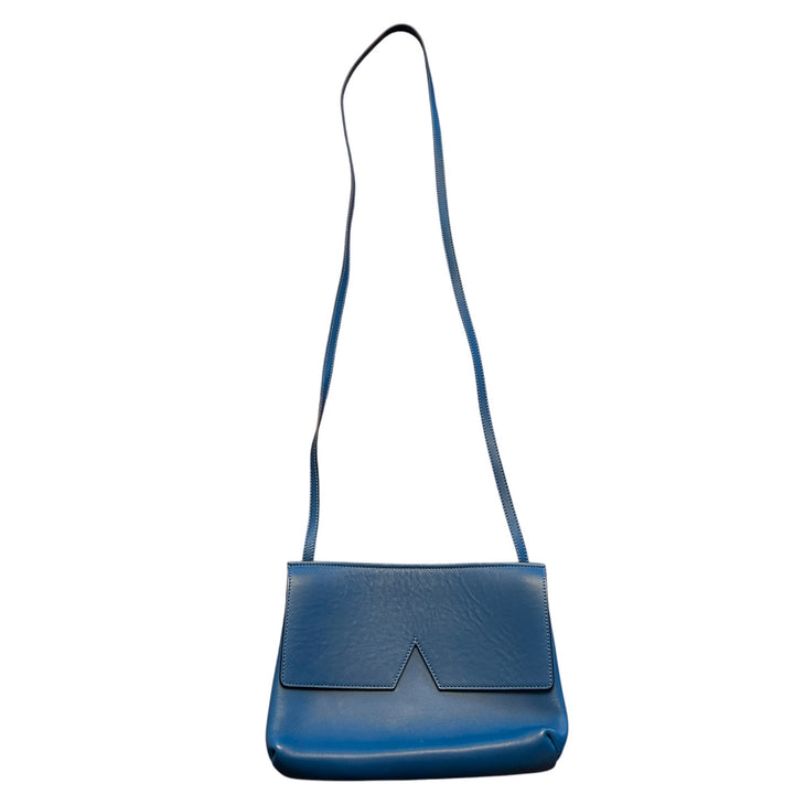 Vince Women's Blue Leather Signature Collection Crossbody Bag Chic Preppy Elegant