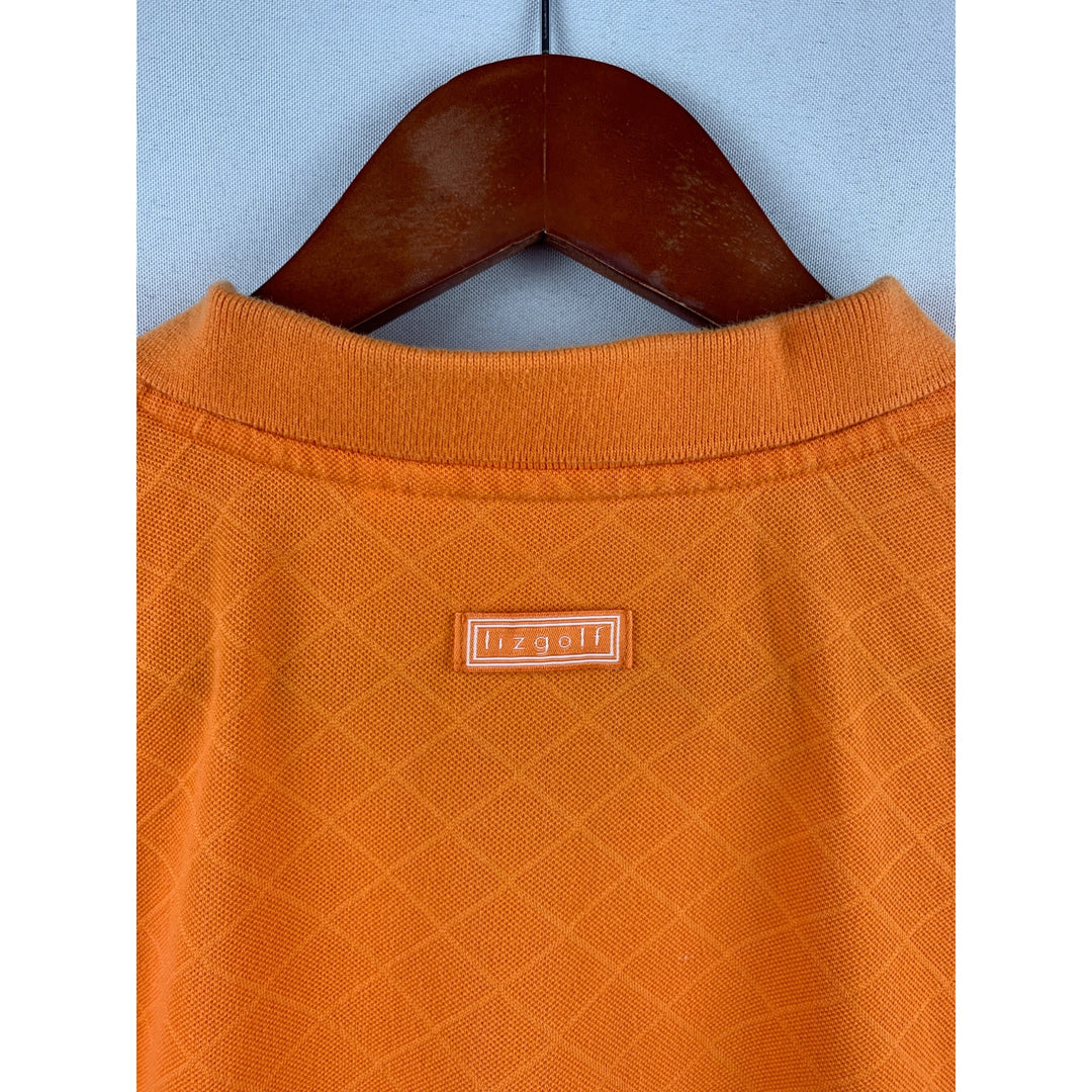 Izod Golf Women’s Large Orange Diamond Polo Shirt