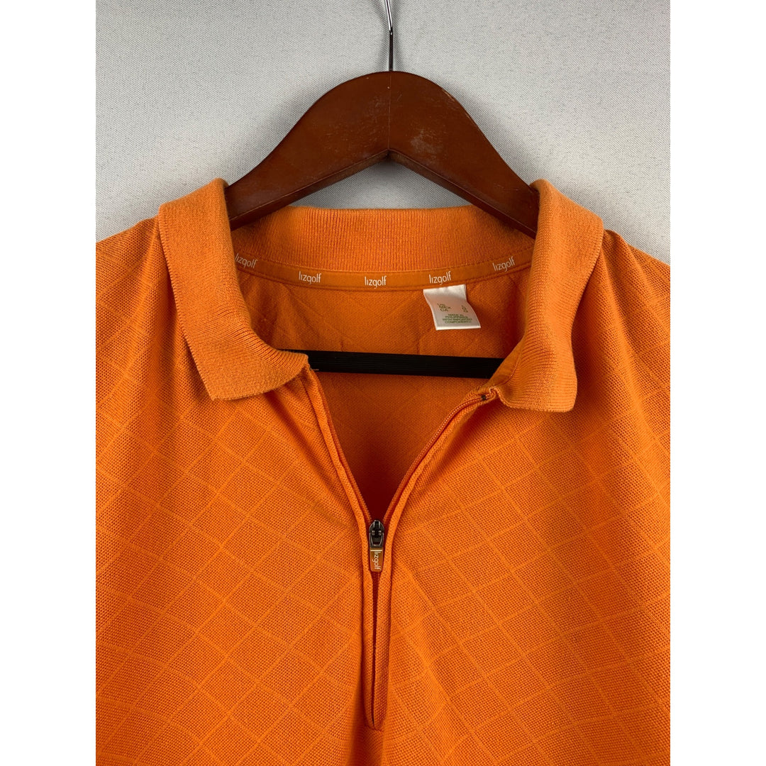 Izod Golf Women’s Large Orange Diamond Polo Shirt