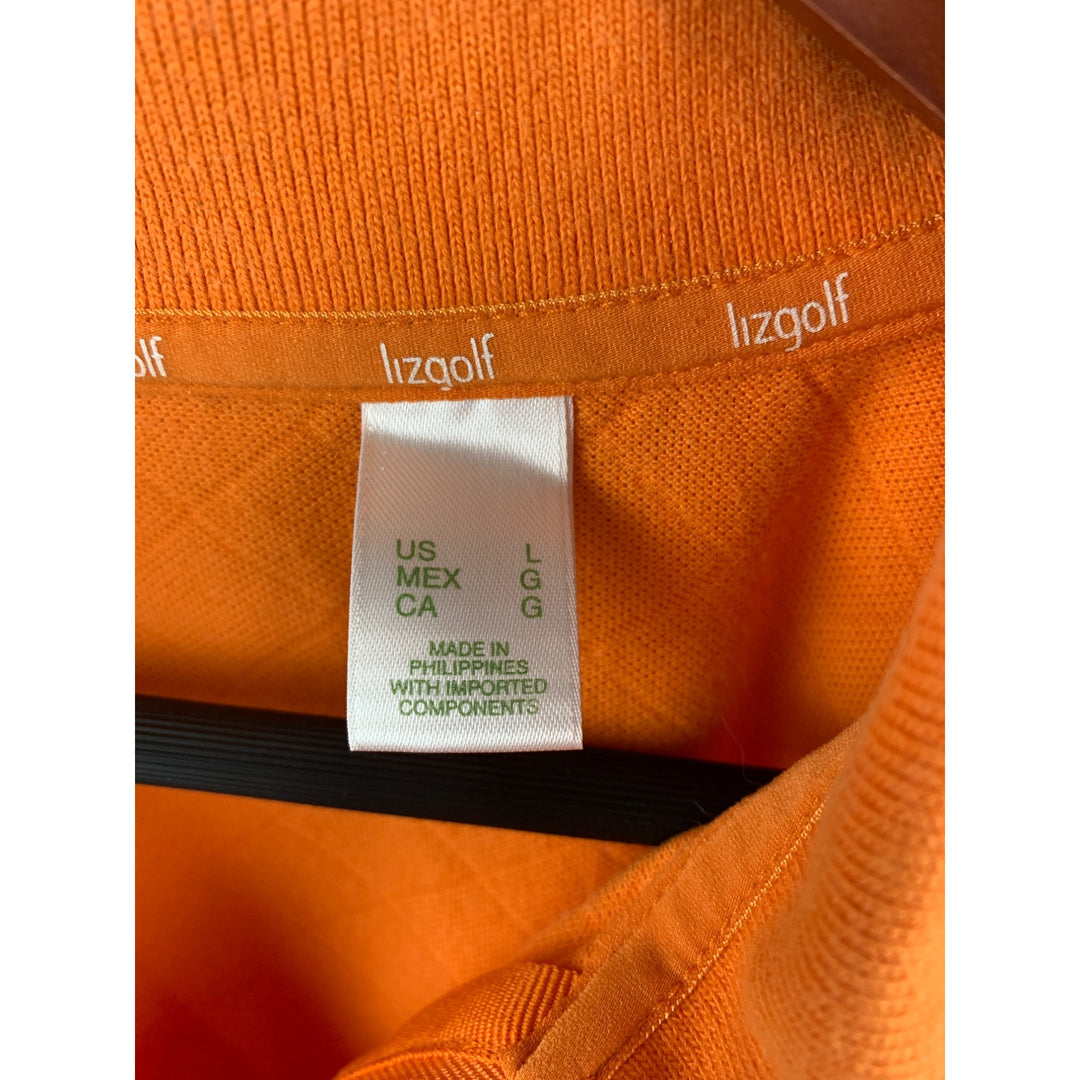 Izod Golf Women’s Large Orange Diamond Polo Shirt