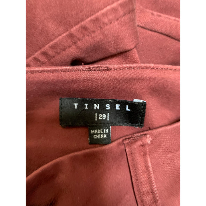 Tinsel Womens Burgundy Slim Fit Pants Size 29 Cotton Blend