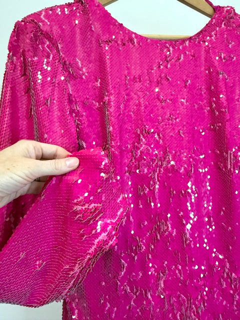 Dress the Population Natalie Sequin Dress – Hot Pink Size XL NWT