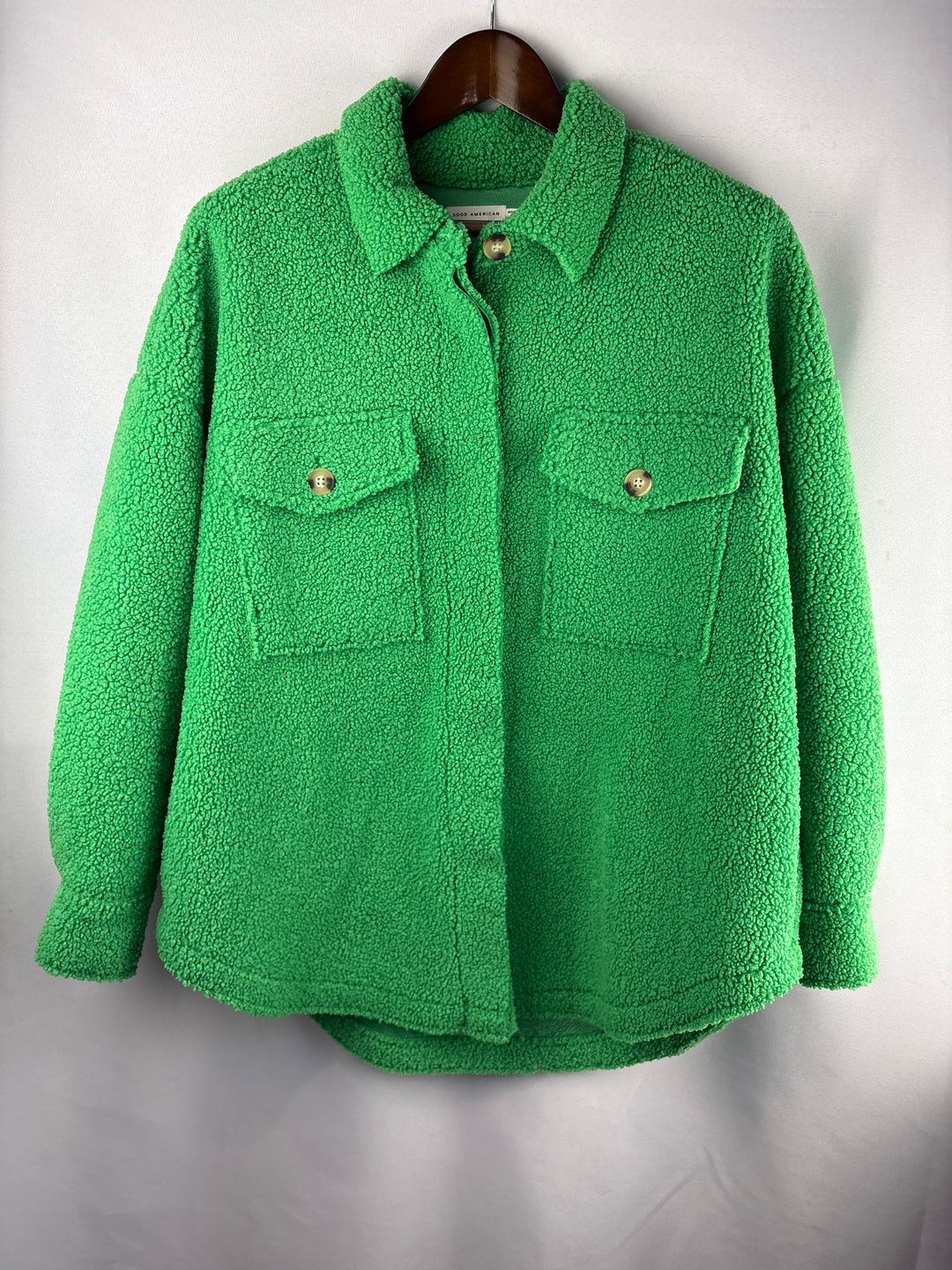 Women’s Good American Size 1/2 Bright Green Sherpa Jacket
