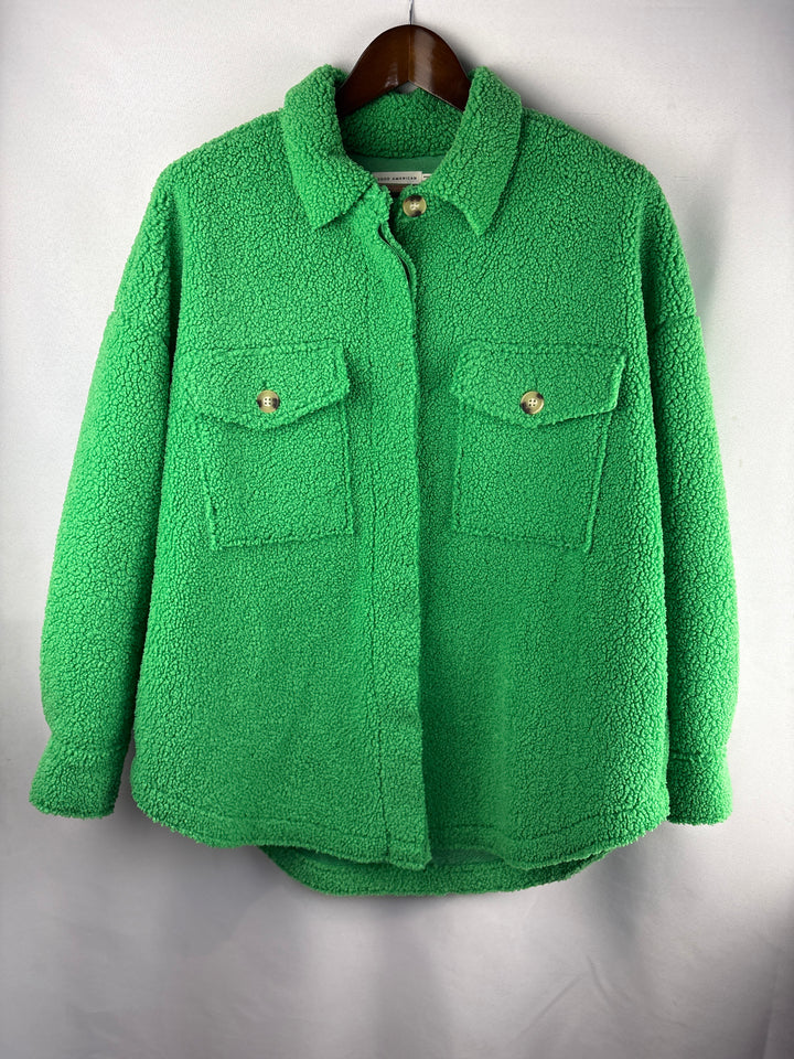 Women’s Good American Size 1/2 Bright Green Sherpa Jacket