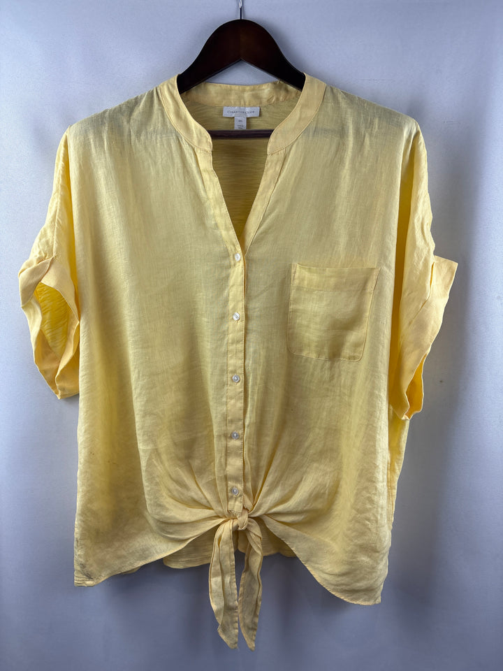 Women’s Charter Club XXL Butter Yellow Button Up Blouse