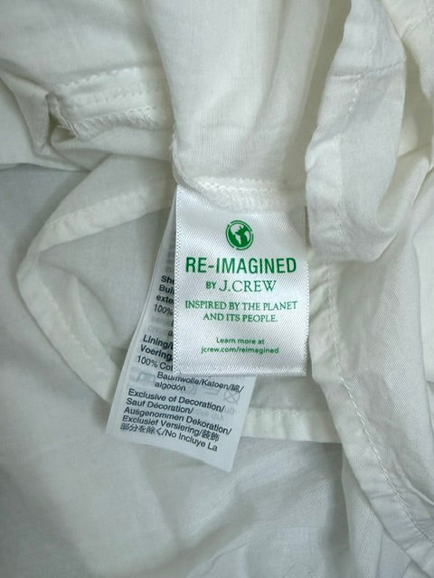 J.Crew White Embroidered Farmers Market Cotton Dress SzL NWT