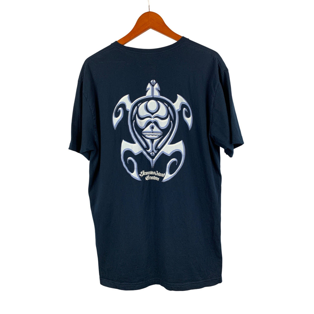 Hawaiian Island Creations XL T-Shirt Navy Blue Cotton Blend Graphic Tee