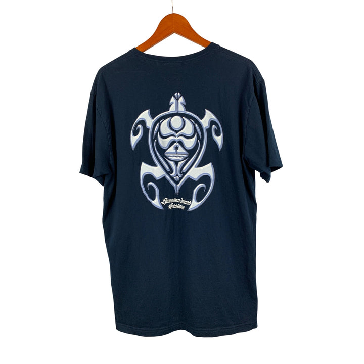 Hawaiian Island Creations XL T-Shirt Navy Blue Cotton Blend Graphic Tee