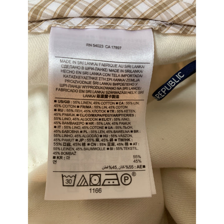Banana Republic Kentfield Mens Pants 35x30 White Linen/Cotton Blend