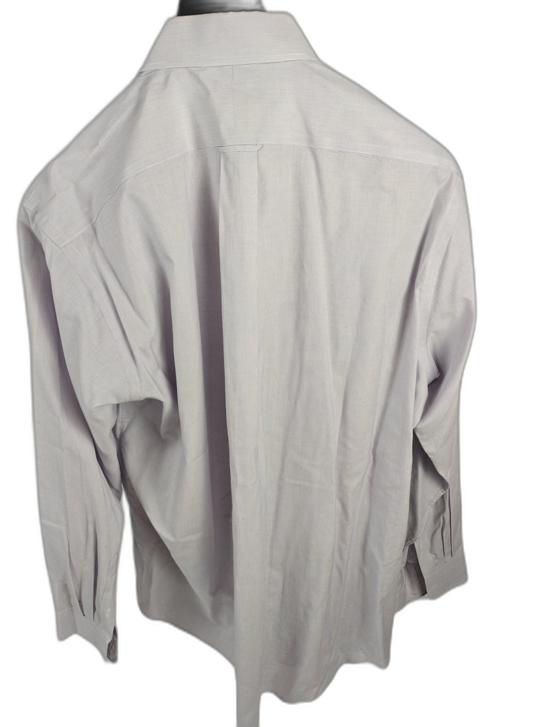 Men’s Kirkland Signature Dress Shirt White Purple Stripe 17 1/2 36
