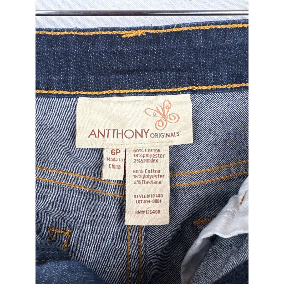 Antthony Originals Womens Bootcut Jeans Size 6P Dark Wash Cotton Blend