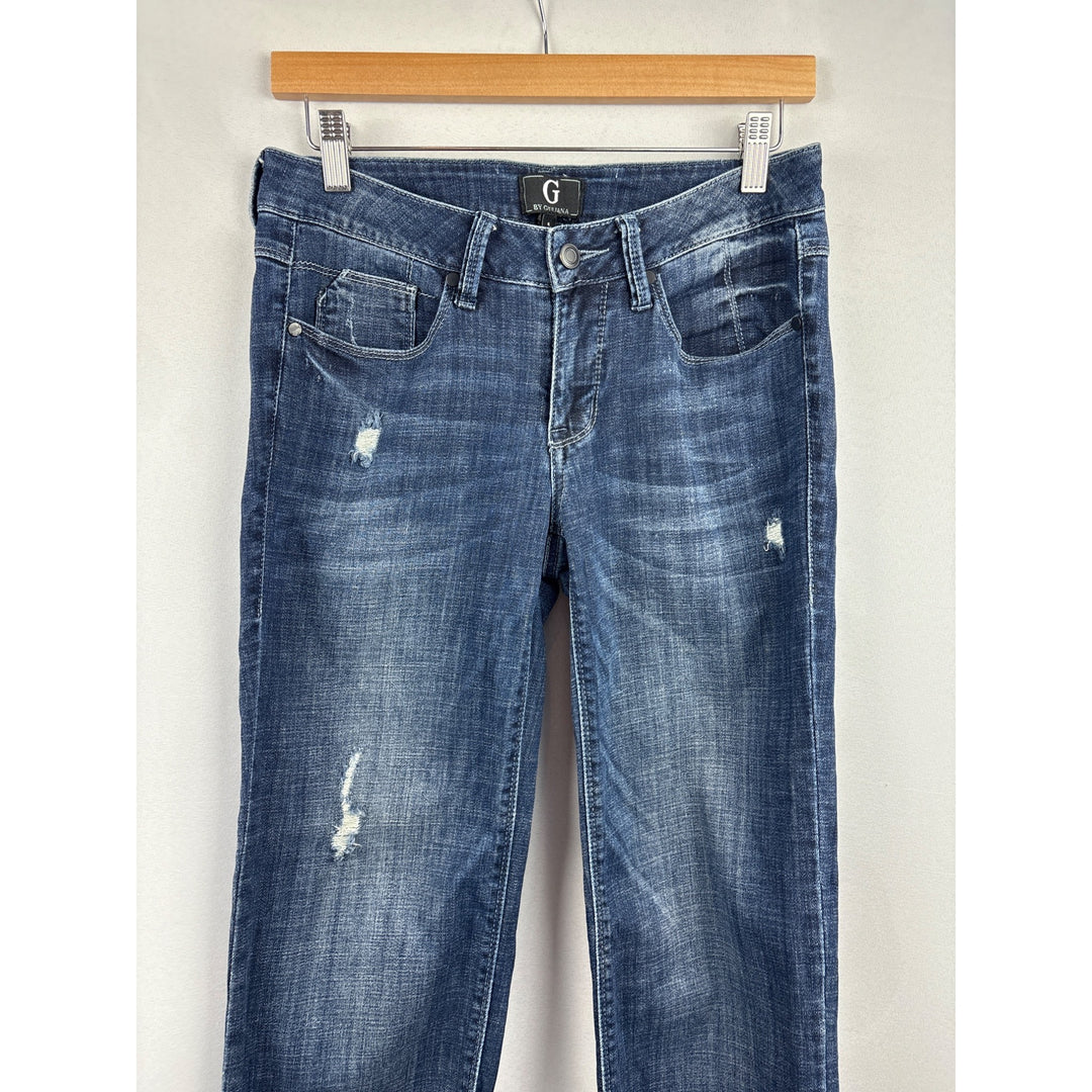 Women’s G by Giuliana Size 4 Dark Blue Distressed Cuffed Jeans