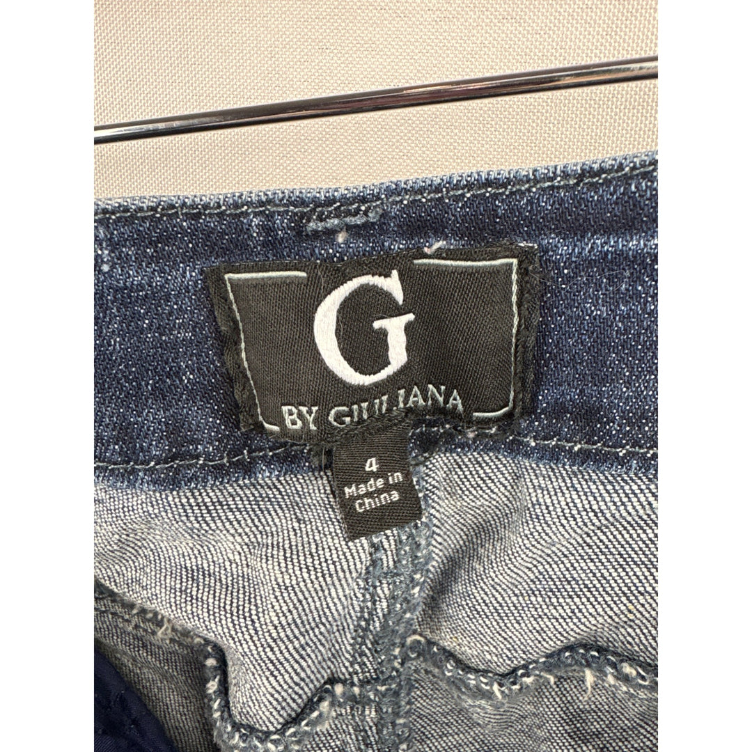 Women’s G by Giuliana Size 4 Dark Blue Distressed Cuffed Jeans