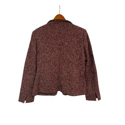 Women’s Santorelli Size 10 Red, Black, & White Tweed Long Sleeve Jacket