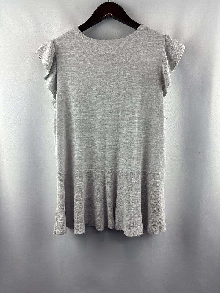 Women’s Loft Large Light Gray Sleeveless Knot Blouse