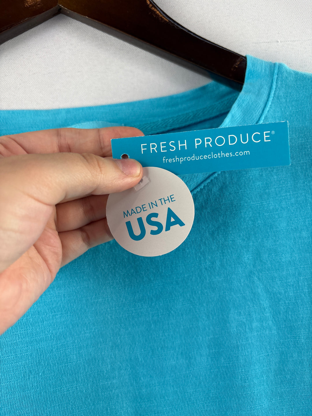 Women’s Fresh Produce Size 2X Bright Blue Long Sleeve Top