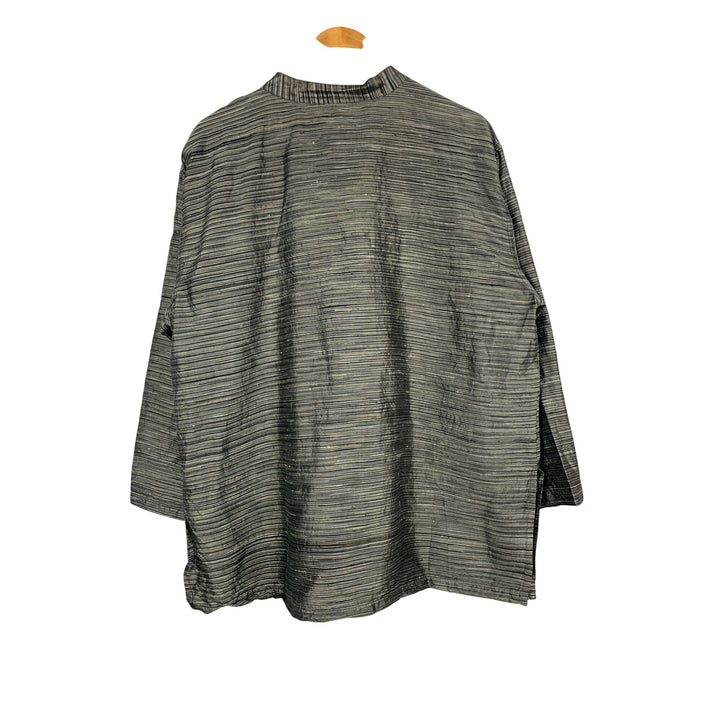 Chicos Design Womens Silk Striped Jacket Size 3 Made In India