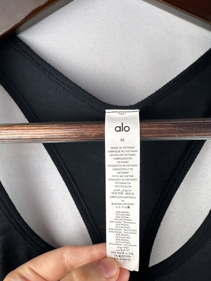 Women’s Alo Medium Black Racerback Sports Tank