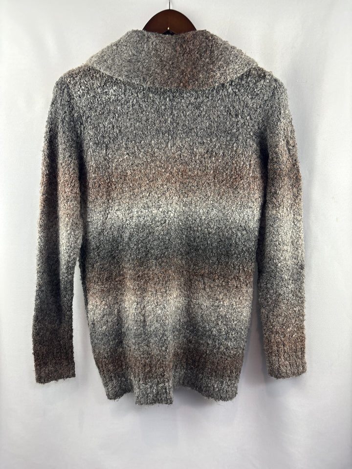 Women’s Woolrich Small Gray &amp; Brown Knit Cardigan