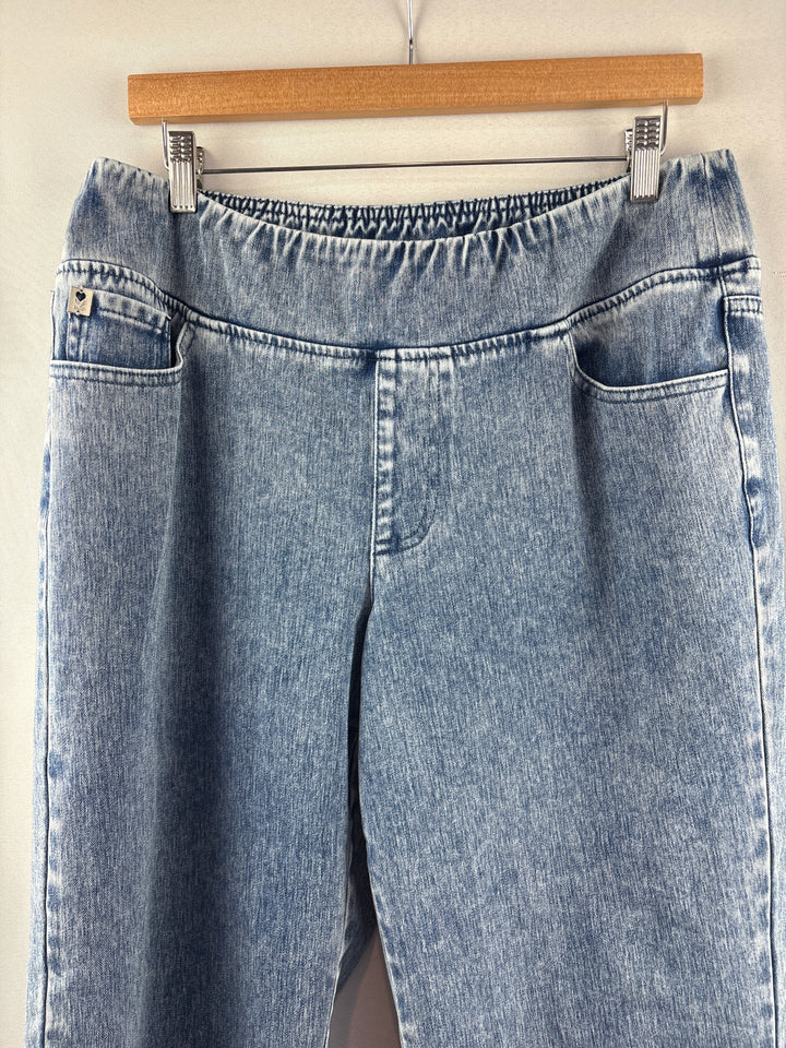Women’s Belle Beach Kim Gravel Size 16 Blue Wide Leg Jeans