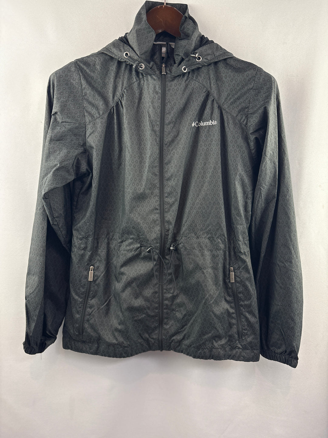 Women’s Columbia Small Dark Gray &amp; Black Raincoat
