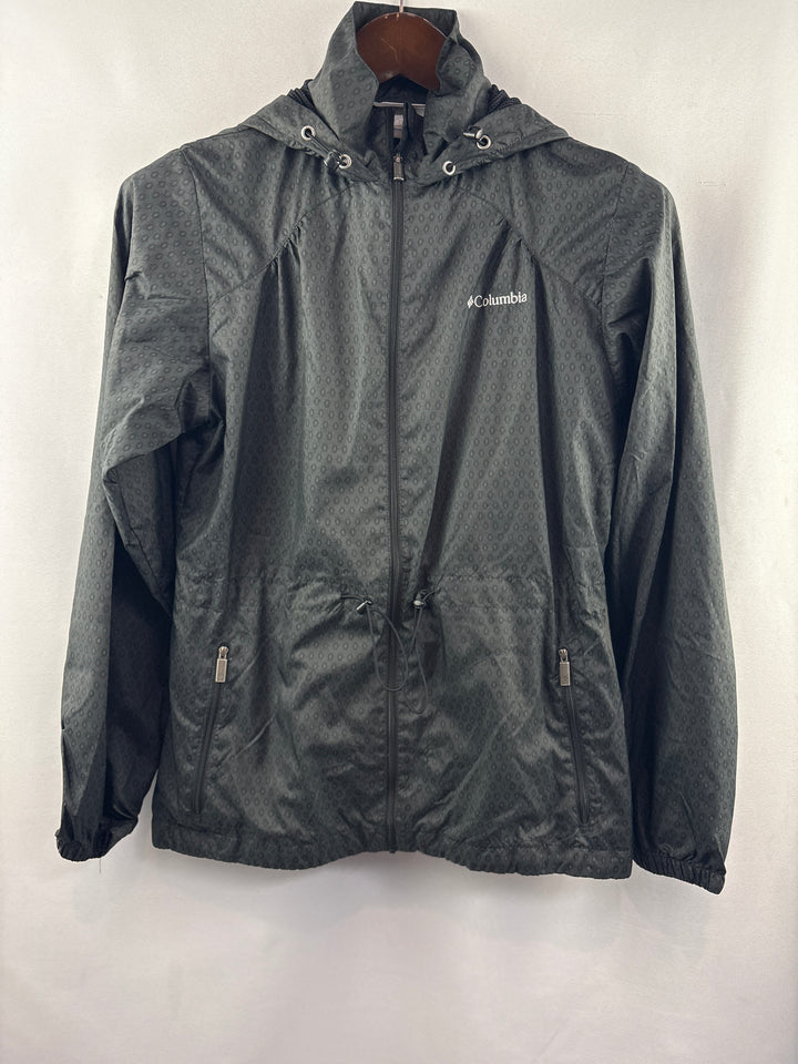 Women’s Columbia Small Dark Gray &amp; Black Raincoat