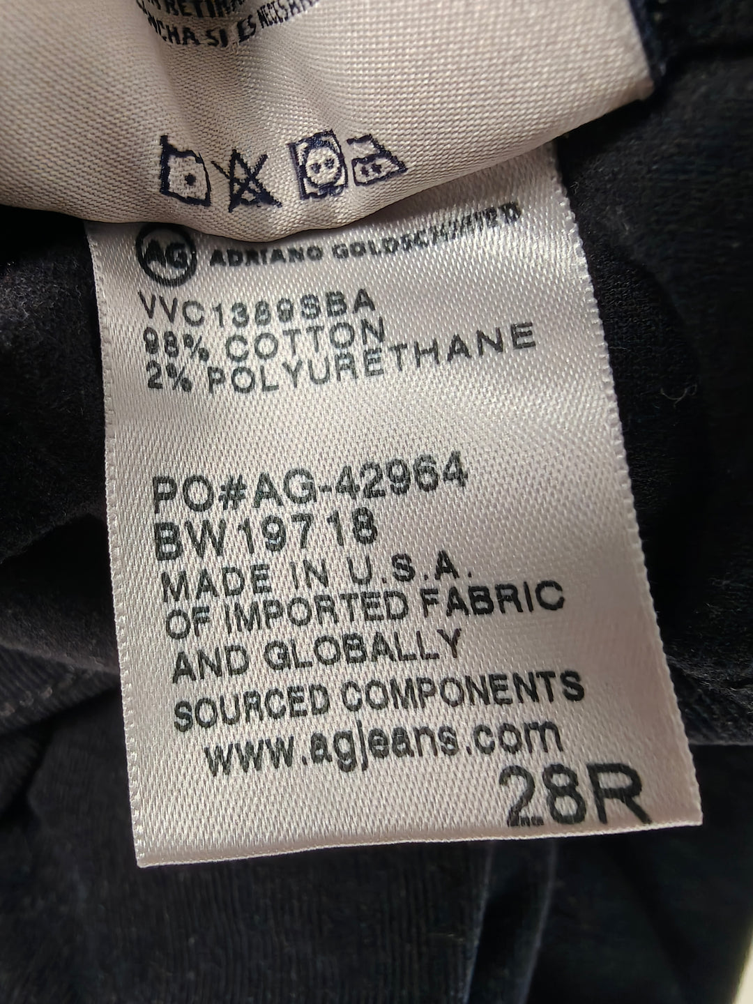 Women AG Adriano Goldschmied Legging Ankle Corduroy Black Size 28R